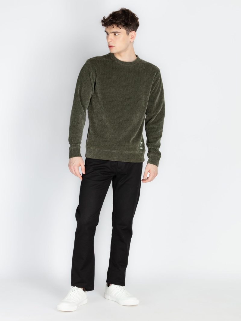 Status Quo Men'S Solid Round Neck Lightweight Sweatshirt