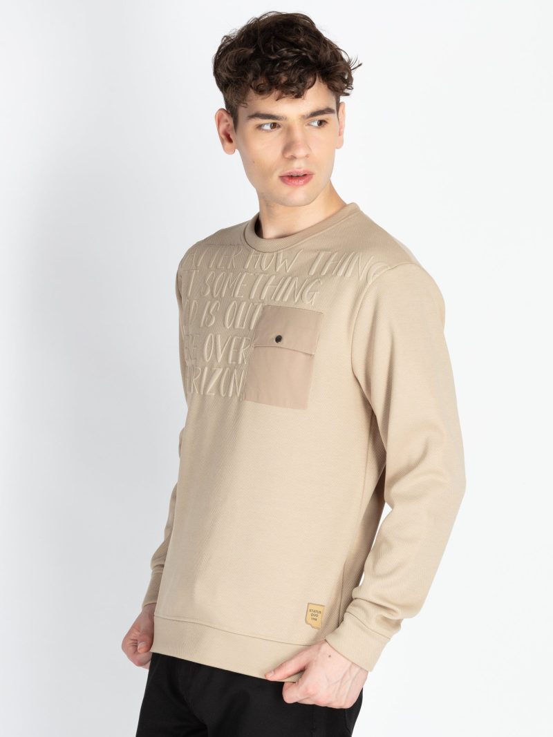 Status Quo Men'S Solid Round Neck Lightweight Sweatshirt