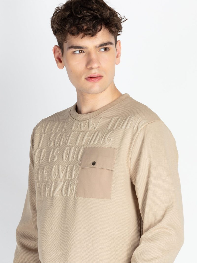 Status Quo Men'S Solid Round Neck Lightweight Sweatshirt