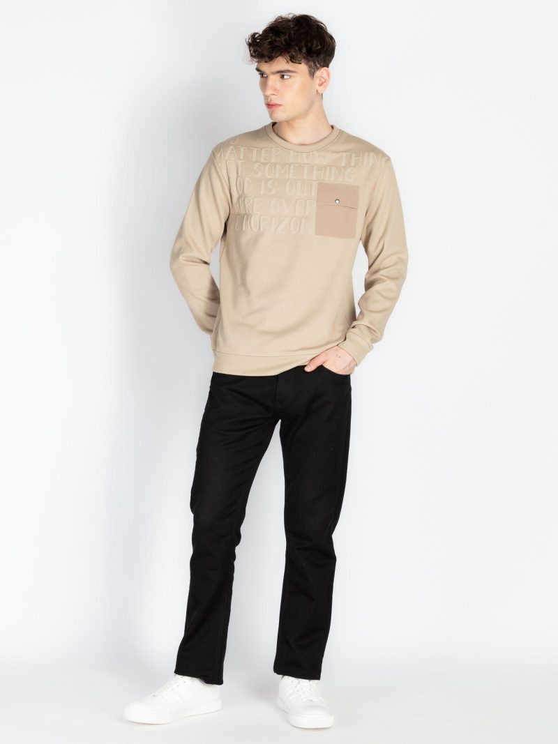 Status Quo Men'S Solid Round Neck Lightweight Sweatshirt