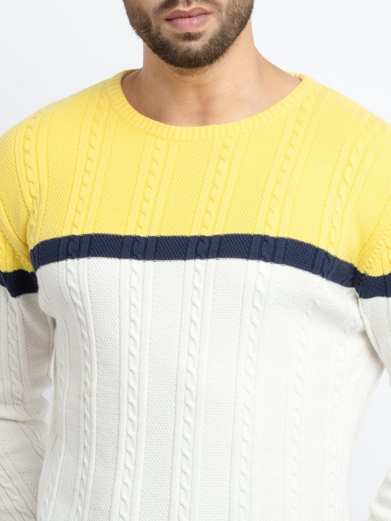 Status Quo Men'S Cable Knit Round Neck Sweater