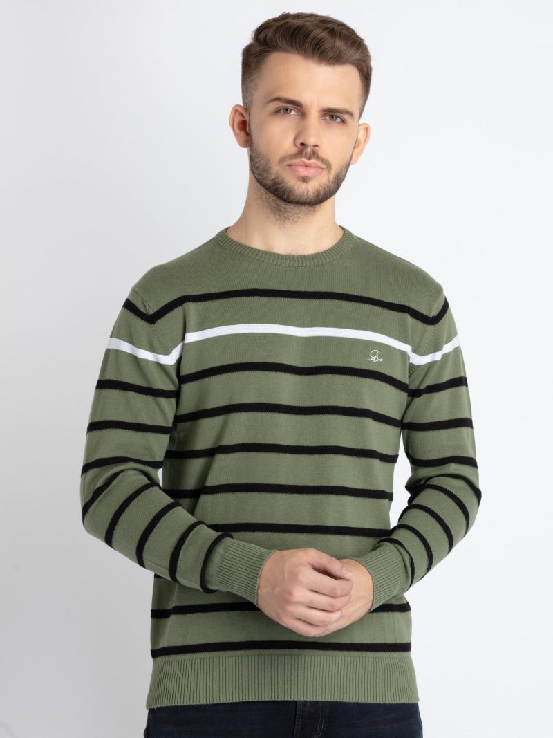 Status Quo Men'S Structure Knit Round Neck Sweater