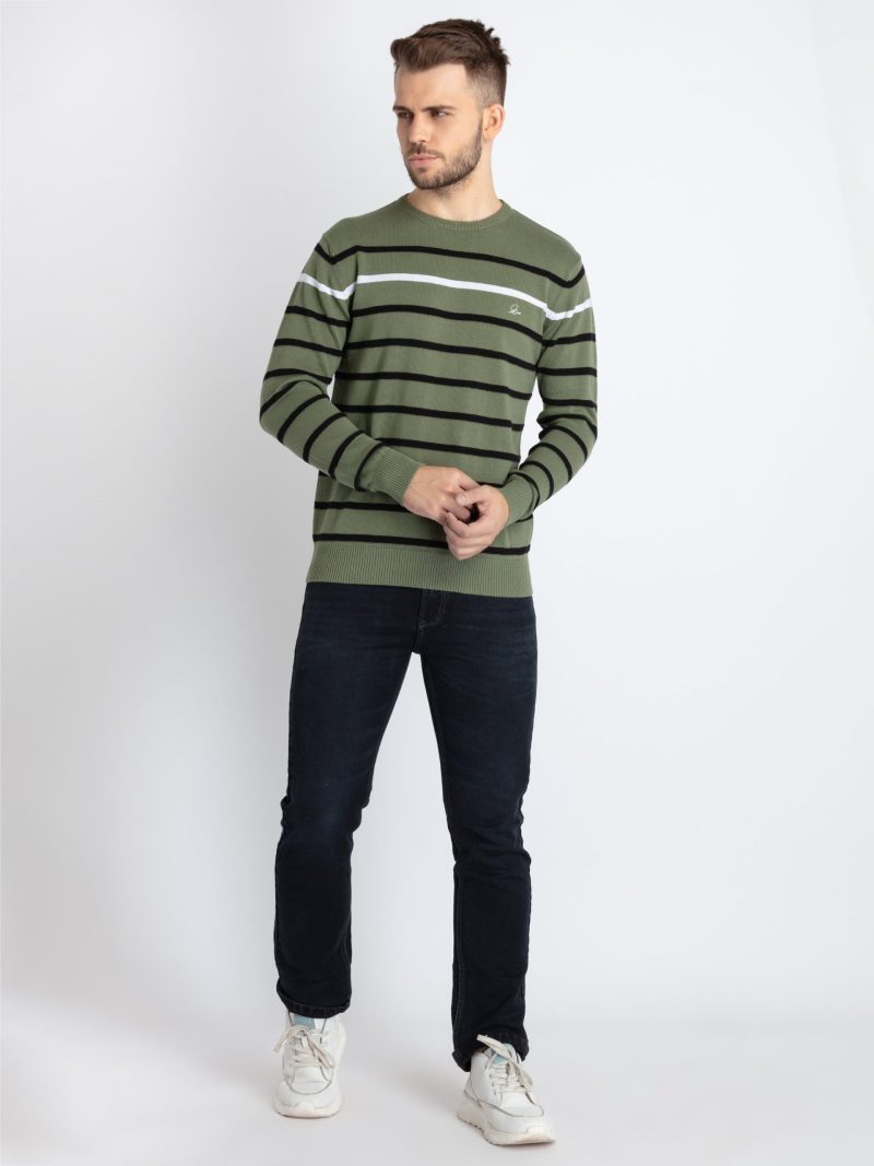 Status Quo Men'S Structure Knit Round Neck Sweater