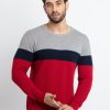 Status Quo Men'S Colour Blocking Round Neck Sweater