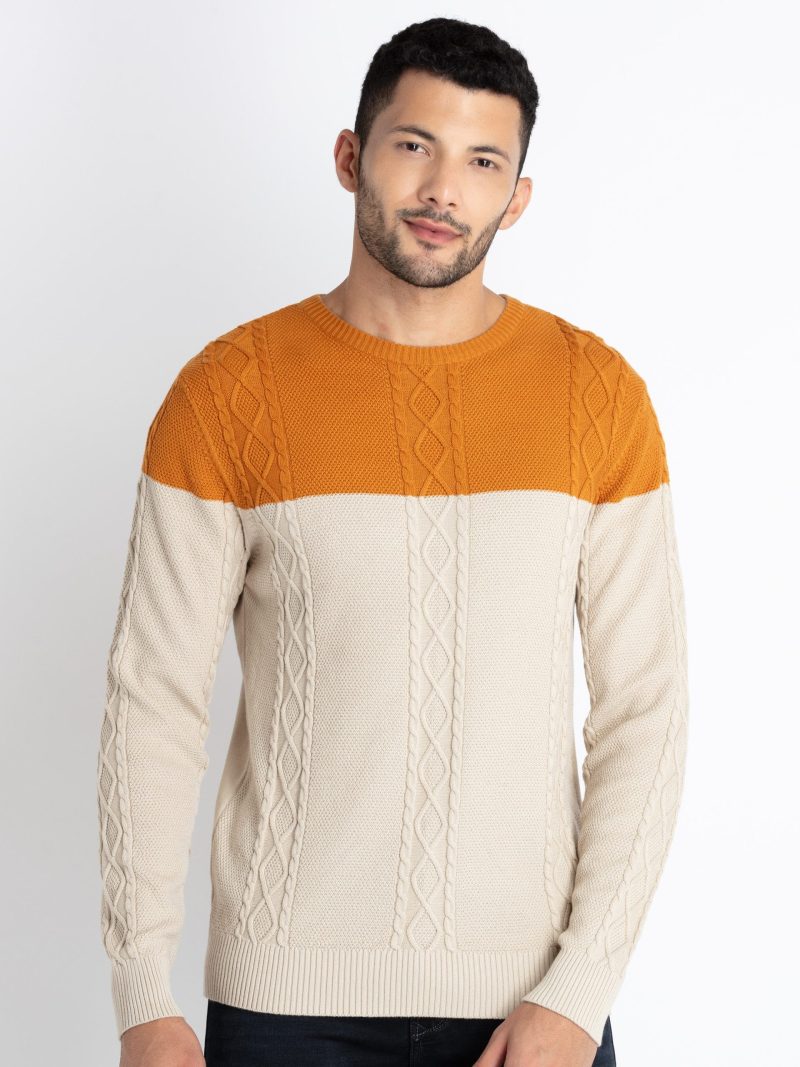 Status Quo Men'S Mix & Match Round Neck Sweater