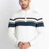 Status Quo Men'S Striped Round Neck Sweater