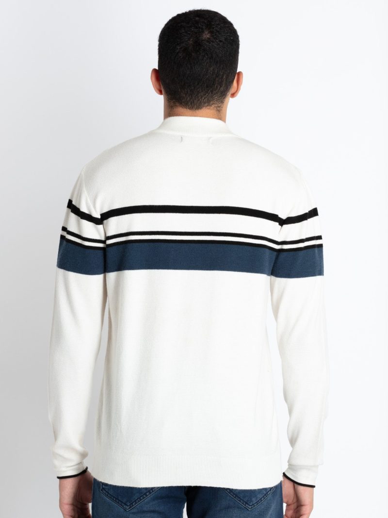 Status Quo Men'S Striped Round Neck Sweater