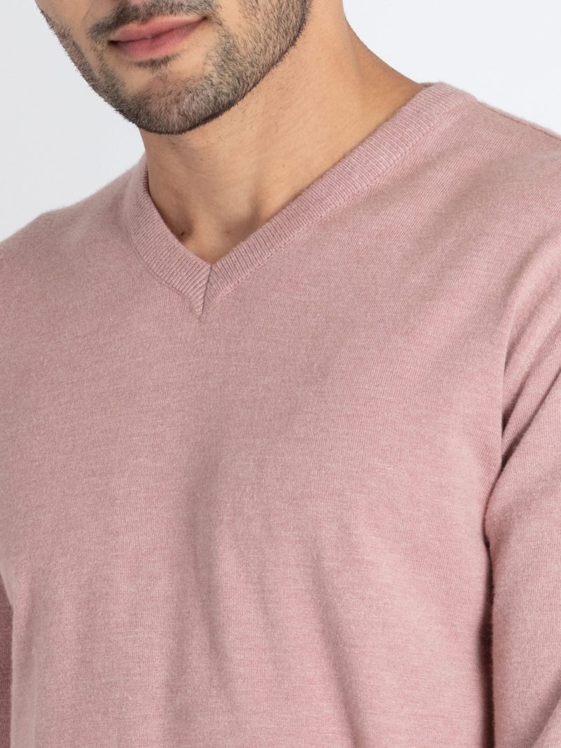 Status Quo Men'S Solid V-Neck Sweater