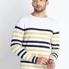Status Quo Men'S Striped Round Neck Sweater