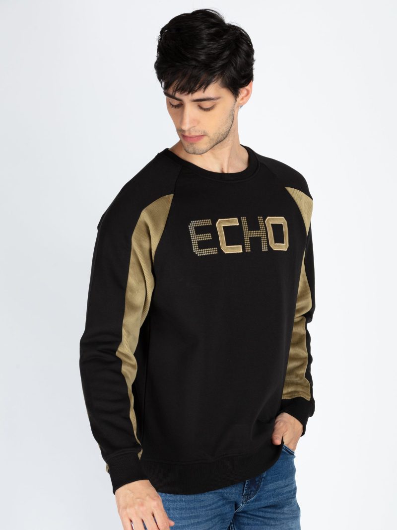 Status Quo Men'S Colorblocked Round Neck Full Sleeve Sweatshirt