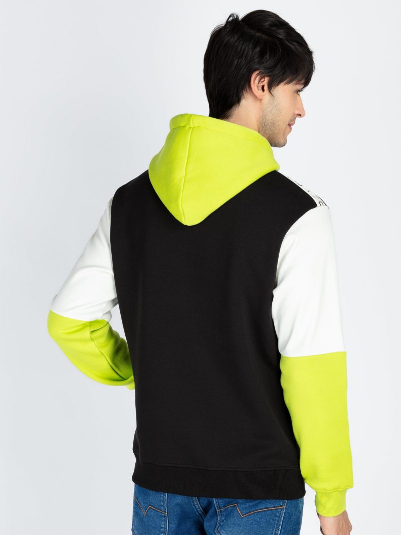 Status Quo Men'S Colorblocked Full Sleeve Hooded Sweatshirt
