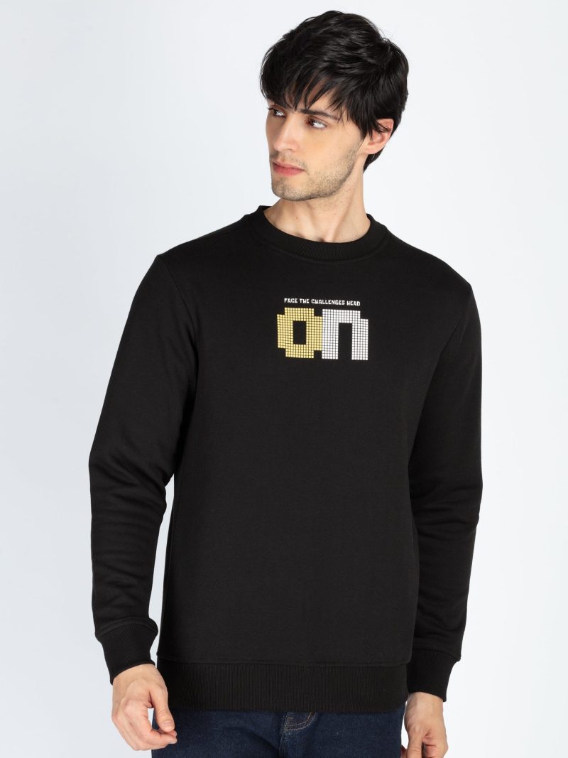 Status Quo Men'S Printed Round Neck Full Sleeve Sweatshirt