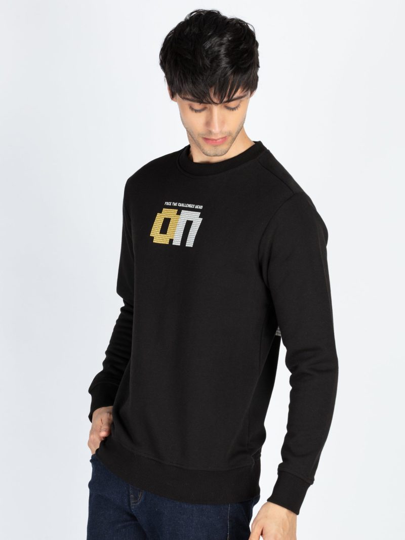 Status Quo Men'S Printed Round Neck Full Sleeve Sweatshirt