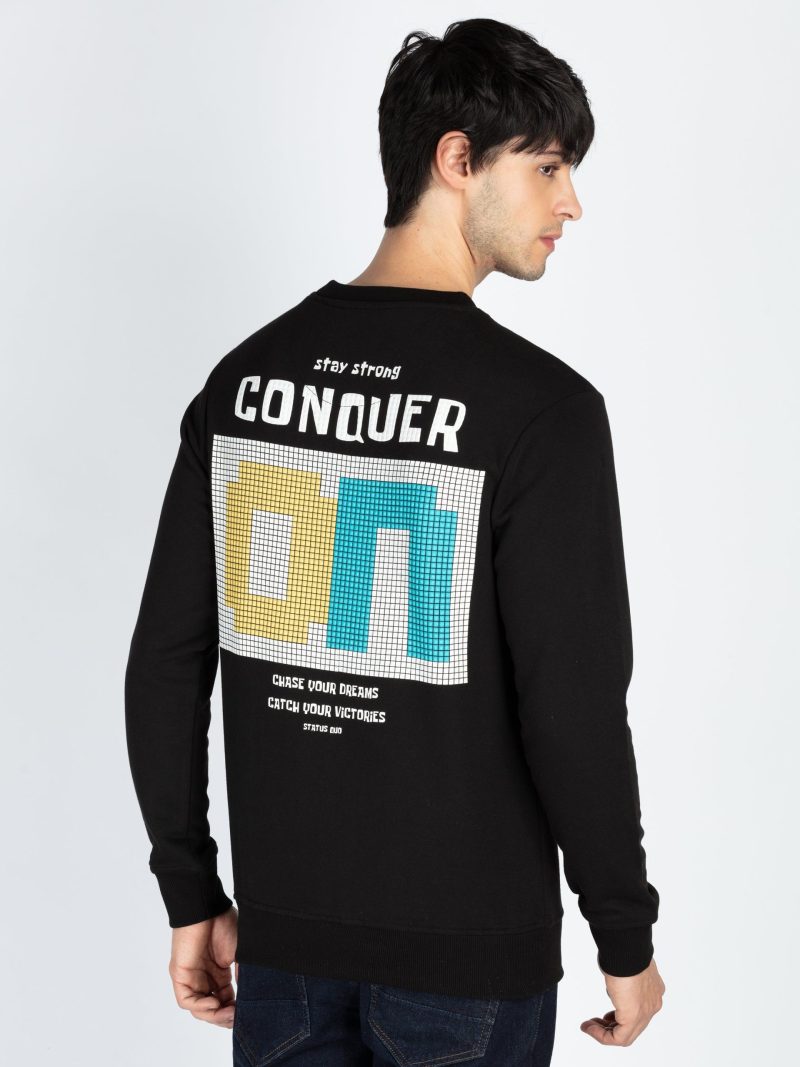 Status Quo Men'S Printed Round Neck Full Sleeve Sweatshirt