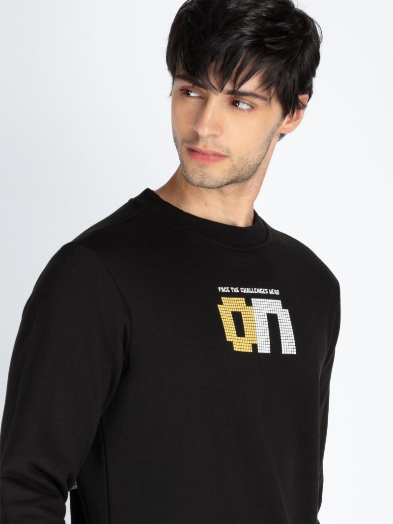 Status Quo Men'S Printed Round Neck Full Sleeve Sweatshirt