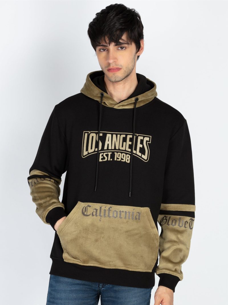 Status Quo Men'S Colorblocked Full Sleeve Hooded Sweatshirt