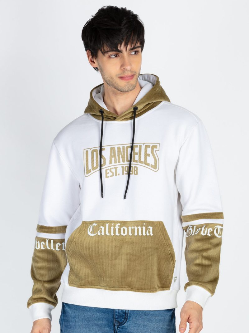 Status Quo Men'S Colorblocked Full Sleeve Hooded Sweatshirt