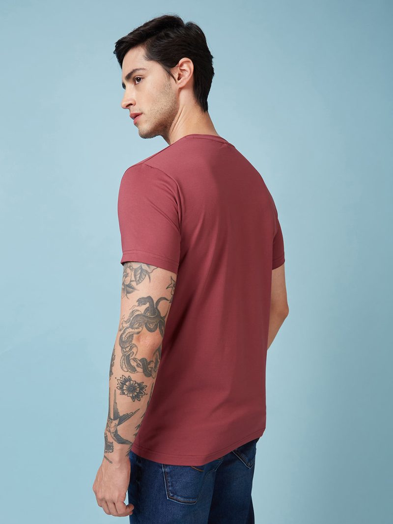 Mens Chest Printed Round Neck Tshirt