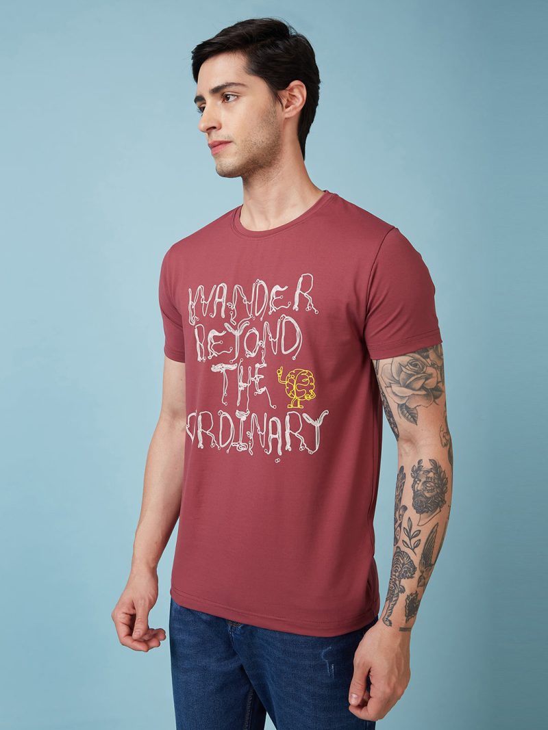 Mens Chest Printed Round Neck Tshirt