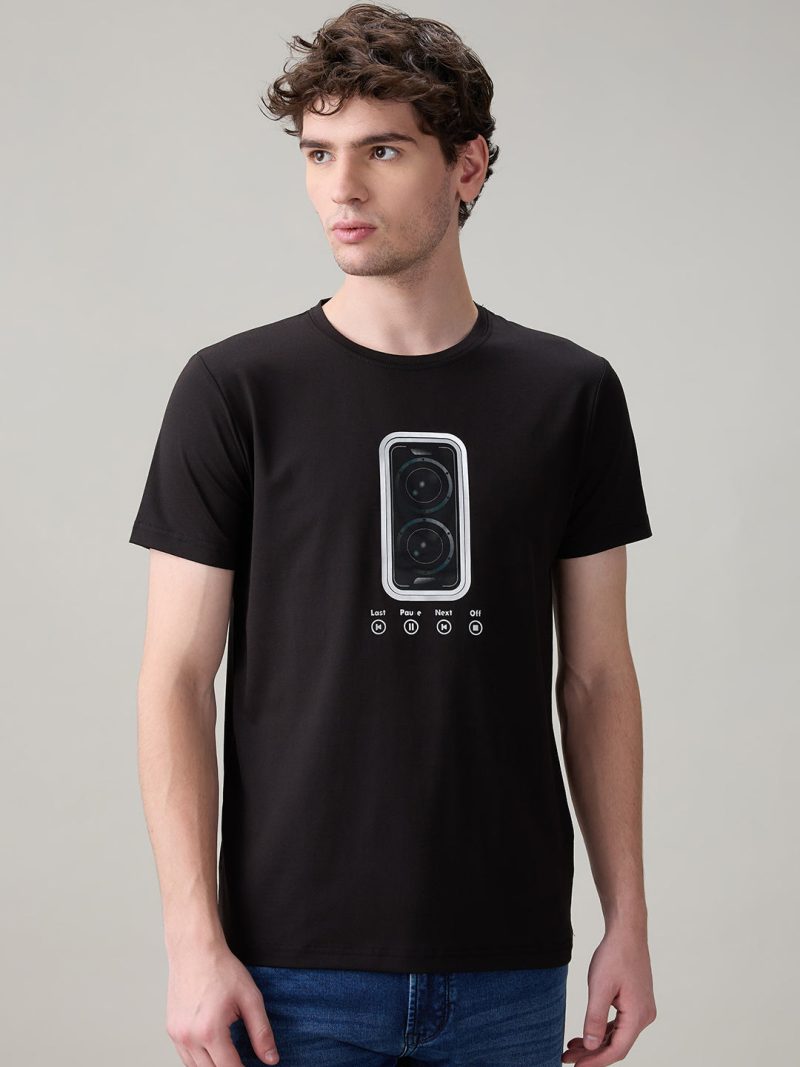 Status Quo Men'S Chest Graphic Printed Round Neck Half Sleeve T-Shirt