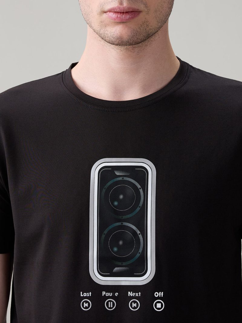 Status Quo Men'S Chest Graphic Printed Round Neck Half Sleeve T-Shirt