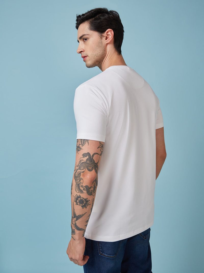Mens Chest Printed Round Neck Tshirt