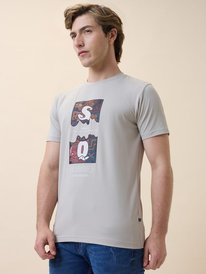 Status Quo Men'S Printed Round Neck Half Sleeves Regular Fit T-Shirt