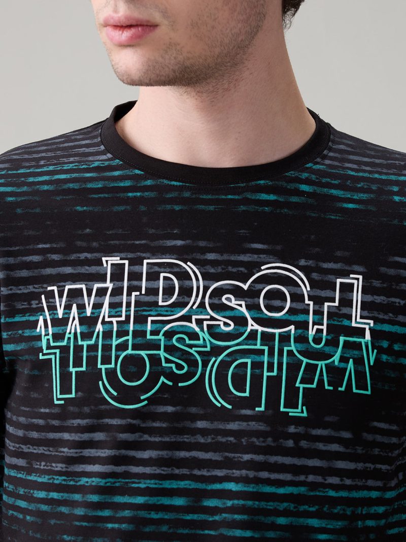 Status Quo Men'S Printed Half Sleeves Round Neck Regular Fit T-Shirt