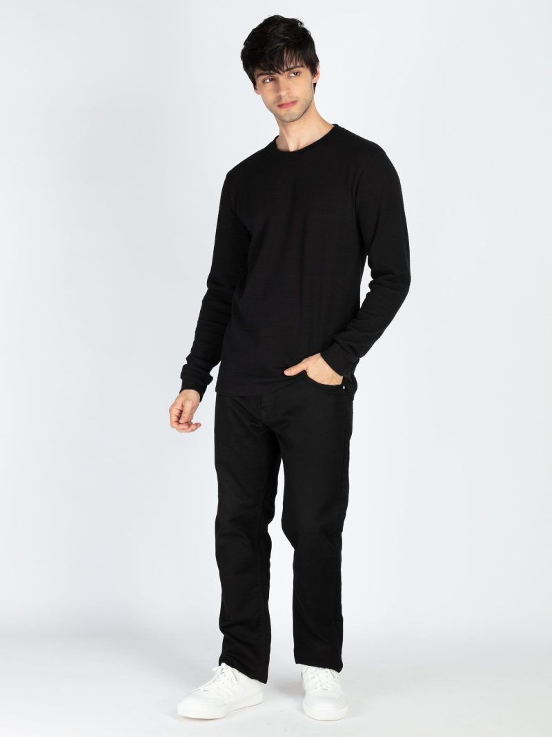 Status Quo Men'S Solid Round Neck Full Sleeve T-Shirt