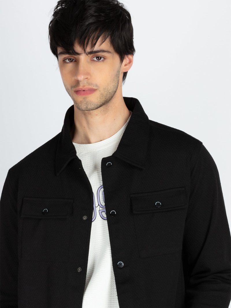 Status Quo Men'S Solid Regular Fit Shacket