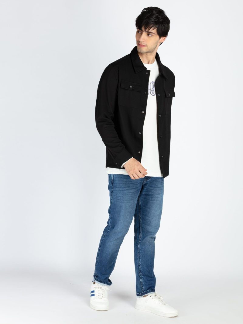 Status Quo Men'S Solid Regular Fit Shacket
