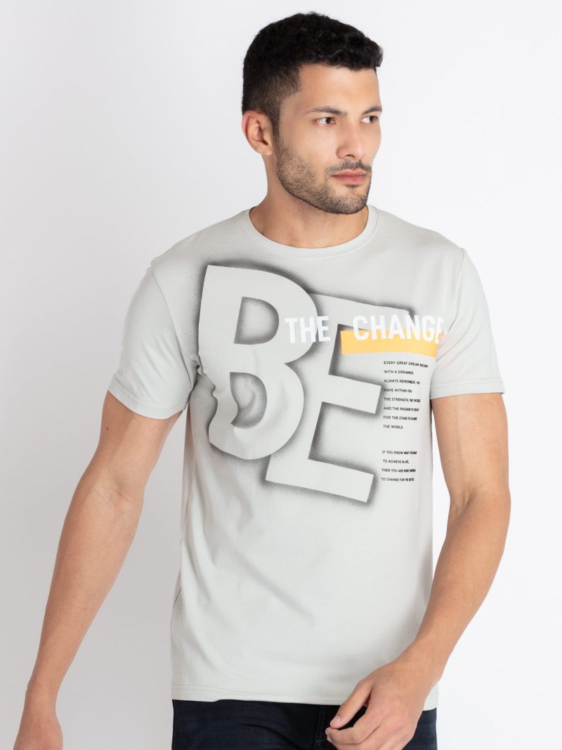 Mens Printed Round Neck T-Shirt