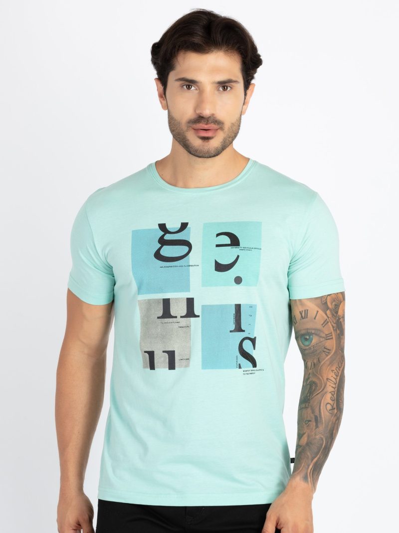 Mens Printed Round Neck T-Shirt