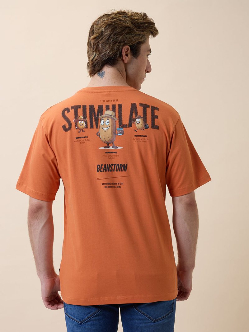 Status Quo Men'S Printed Round Neck Half Sleeves Oversized T-Shirt