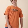 Status Quo Men'S Printed Round Neck Half Sleeves Oversized T-Shirt