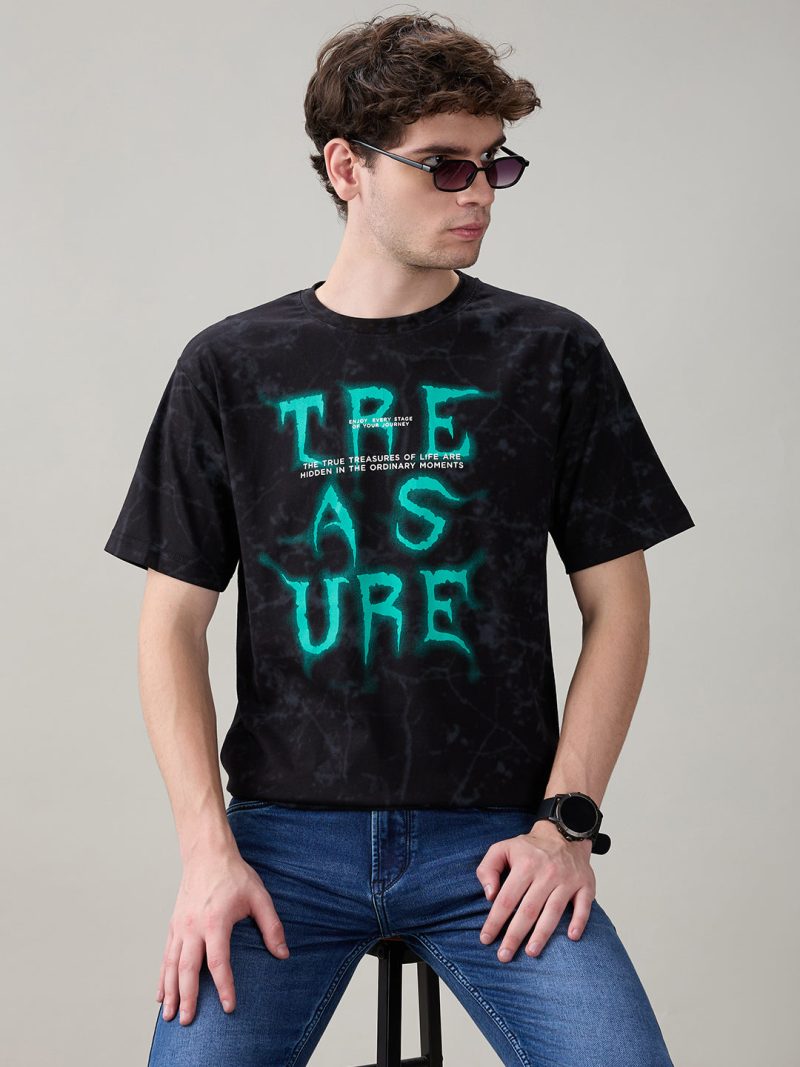 Status Quo Men'S Typography Print Round Neck Regular Fit T-Shirt