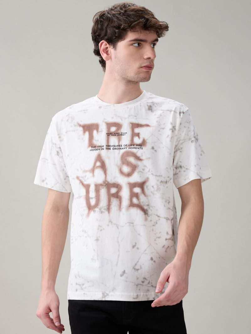 Status Quo Men'S Typography Print Round Neck Regular Fit T-Shirt