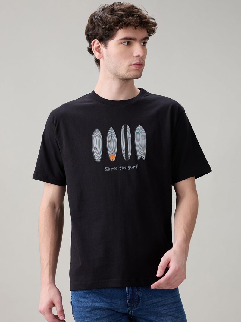 Status Quo Men'S Regular Fit Round Neck T-Shirt With Typography And Graphic Print