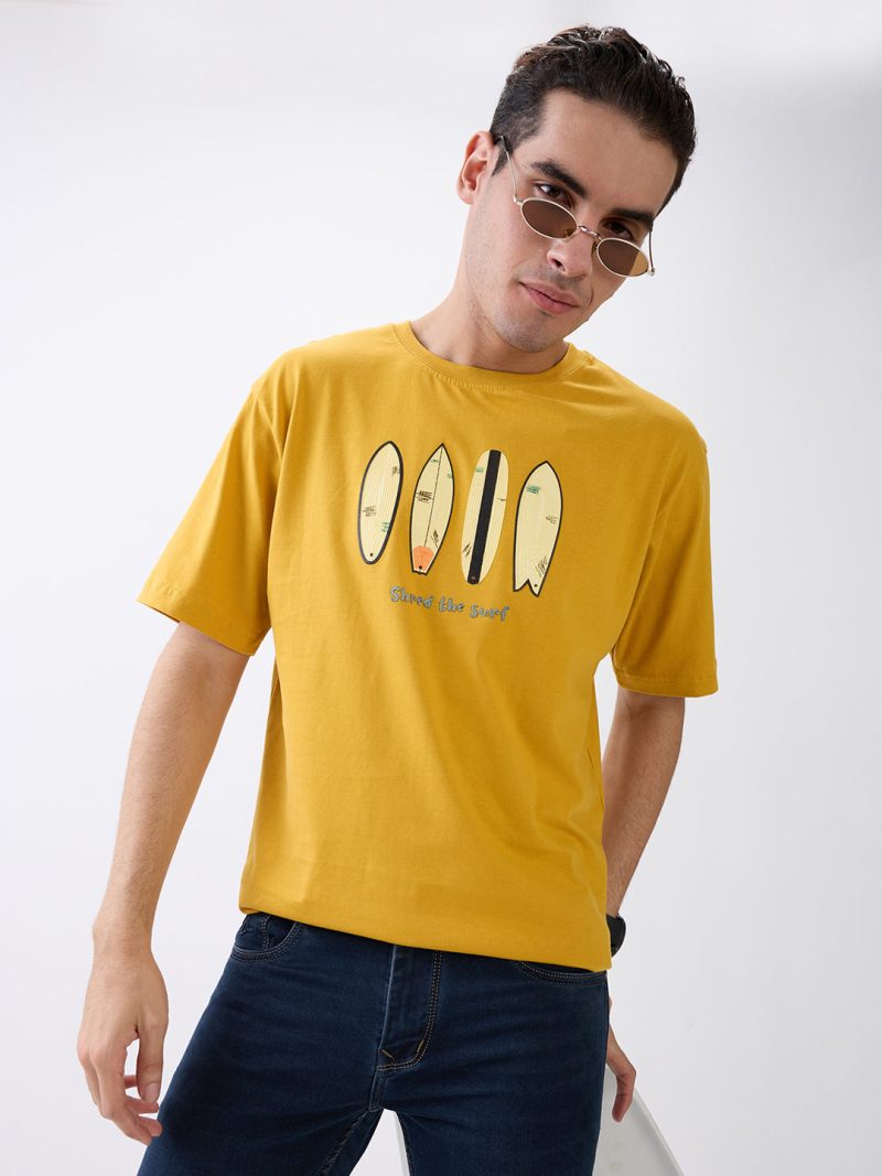 Status Quo Men'S Regular Fit Round Neck T-Shirt With Typography And Graphic Print