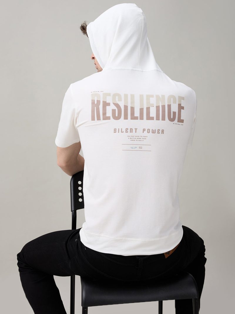 Status Quo Men'S Typography Printed Hooded Neck Regular Fit T-Shirt