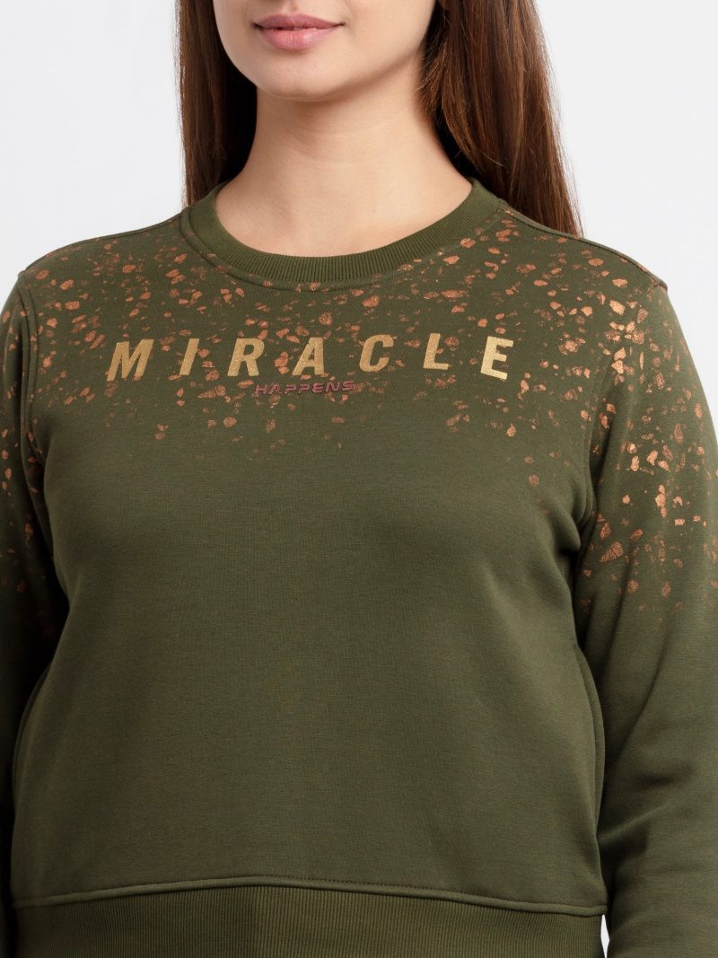 Status Quo Women'S Printed Round Neck Sweatshirt