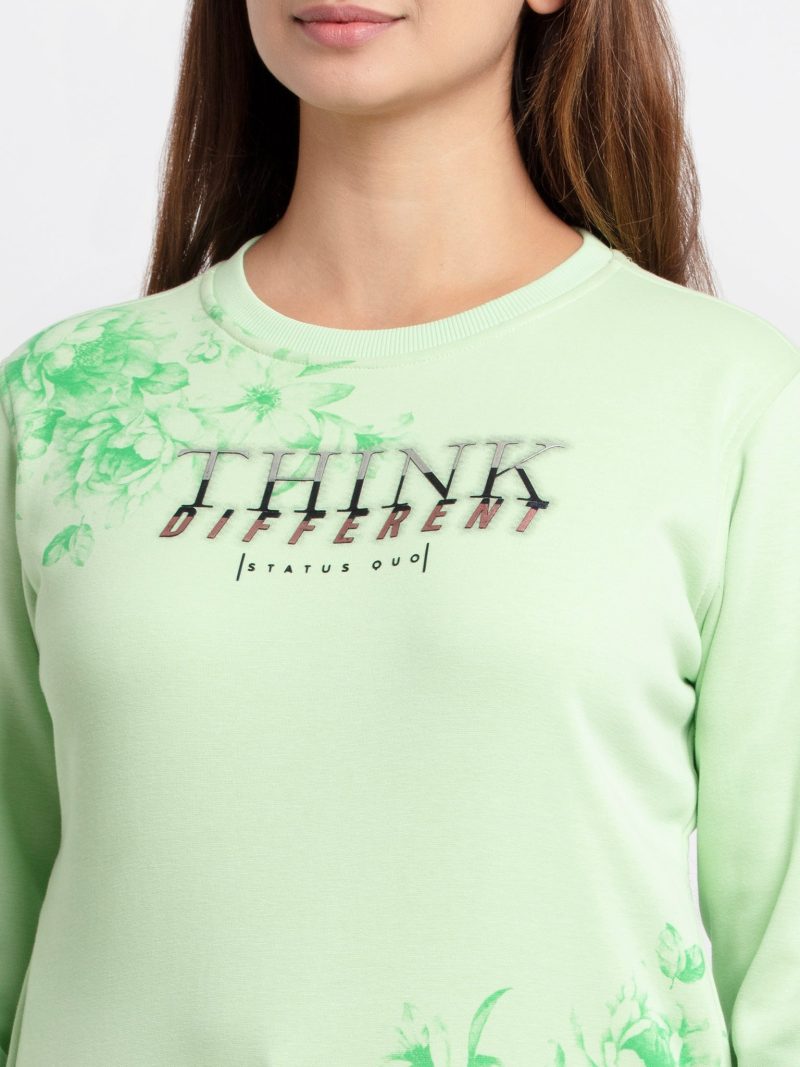 Status Quo Women'S Printed Round Neck Sweatshirt