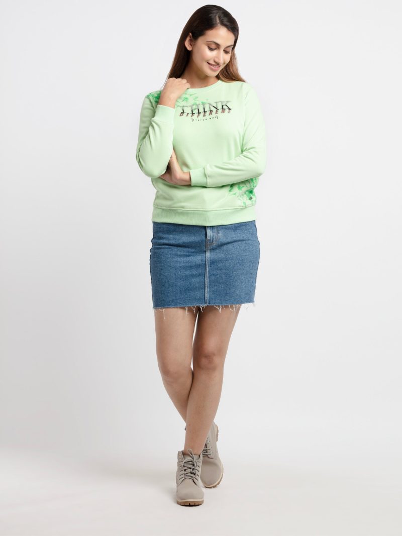 Status Quo Women'S Printed Round Neck Sweatshirt