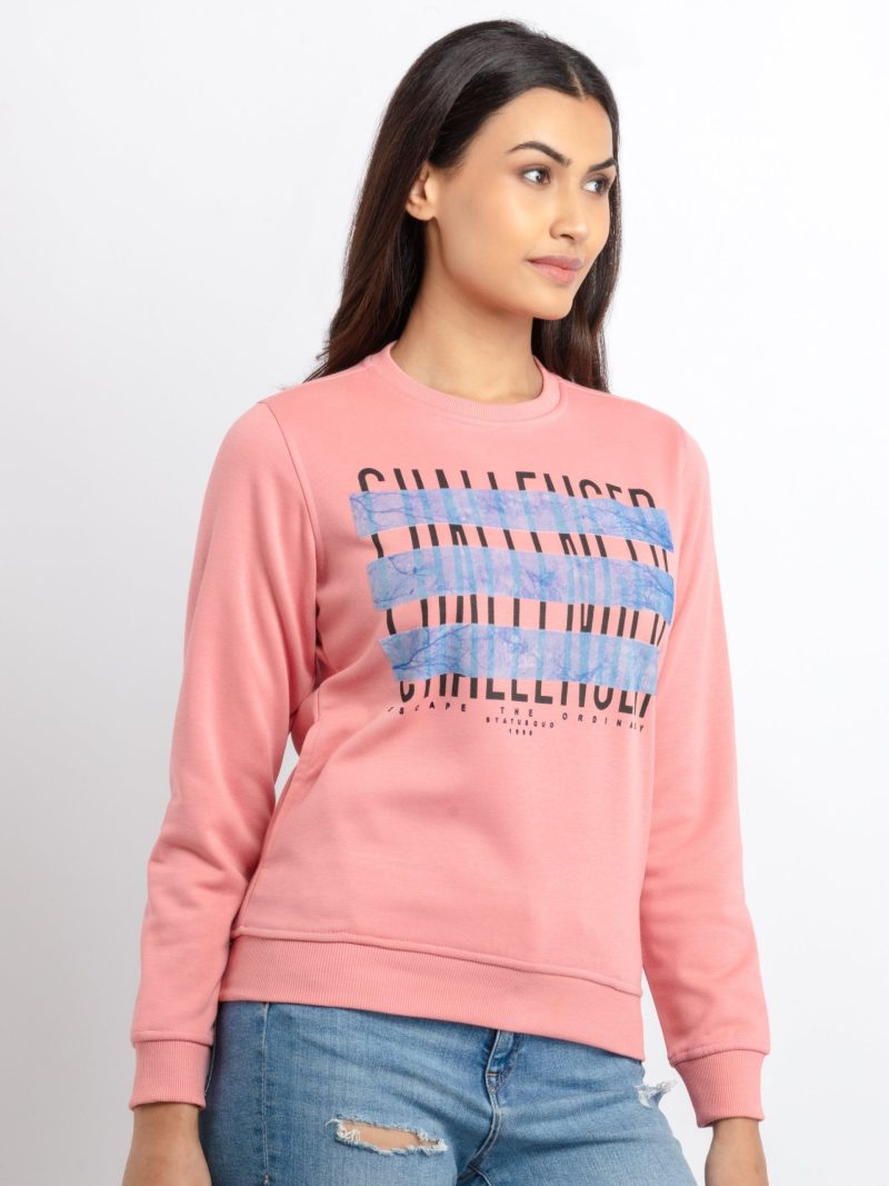 Status Quo Women'S Printed Round Neck Sweatshirt