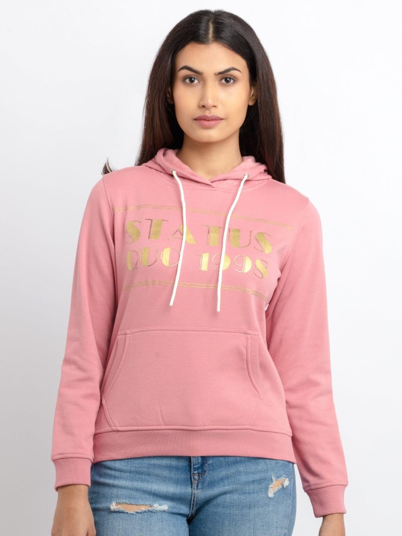 Status Quo Women'S Printed Hooded Sweatshirt