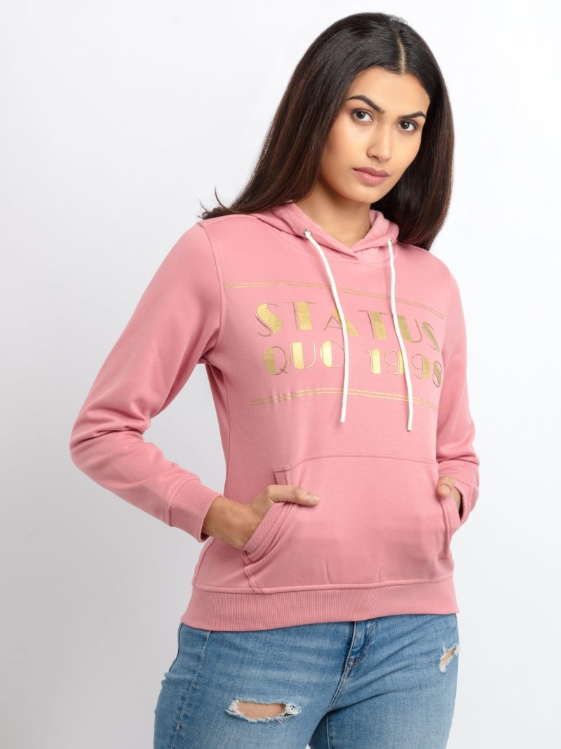 Status Quo Women'S Printed Hooded Sweatshirt