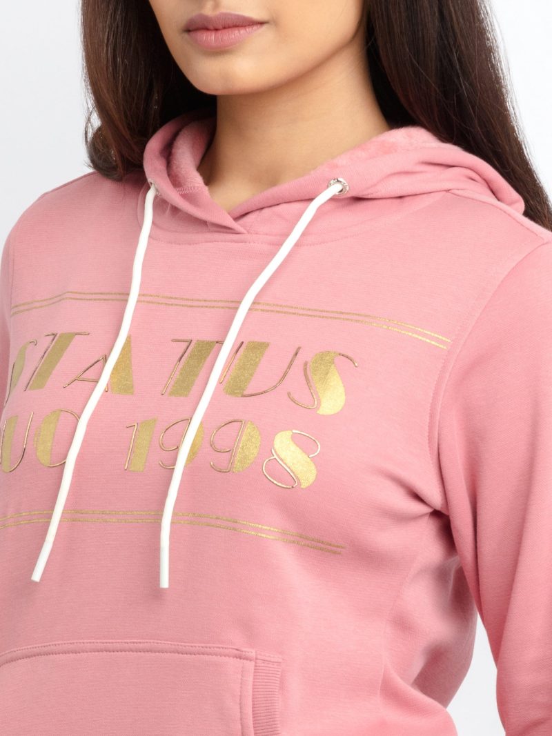 Status Quo Women'S Printed Hooded Sweatshirt