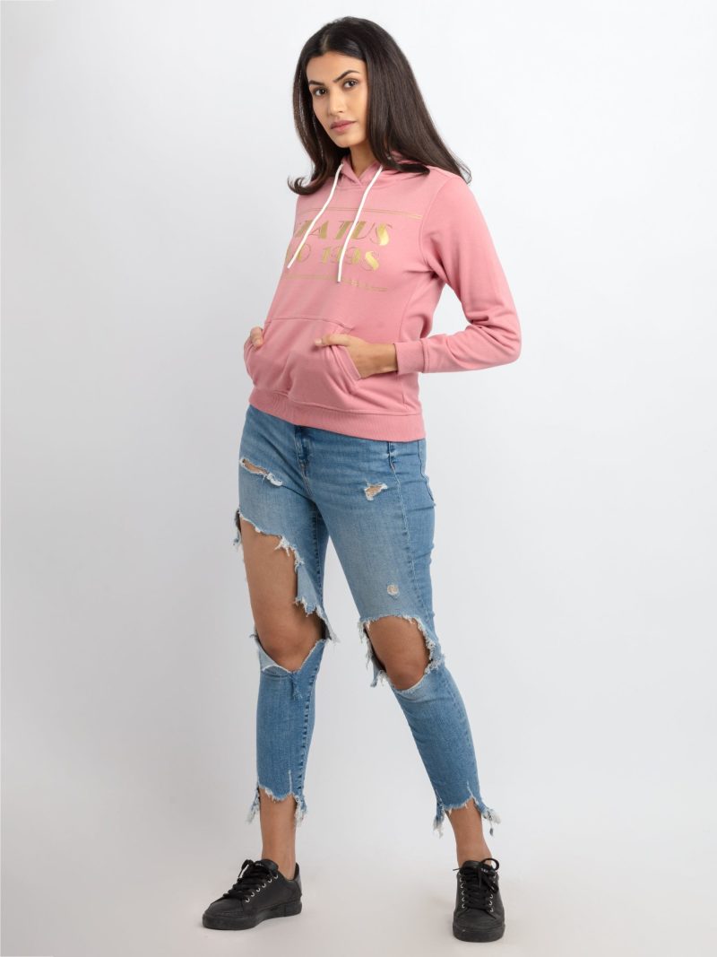 Status Quo Women'S Printed Hooded Sweatshirt