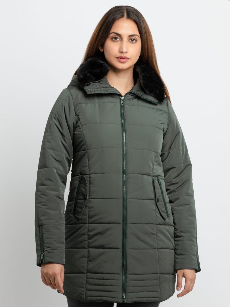 Status Quo Womens Quilted Hooded Jacket