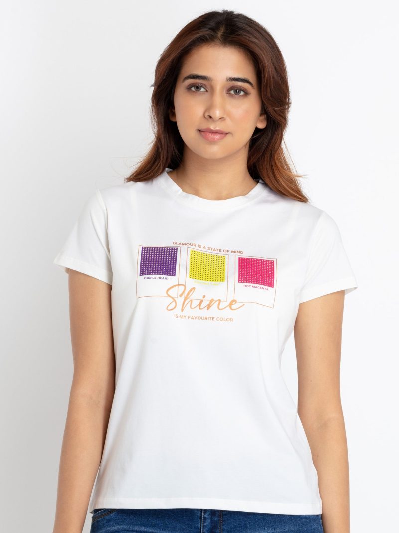 Status Quo Womens Printed Round Neck T-Shirt